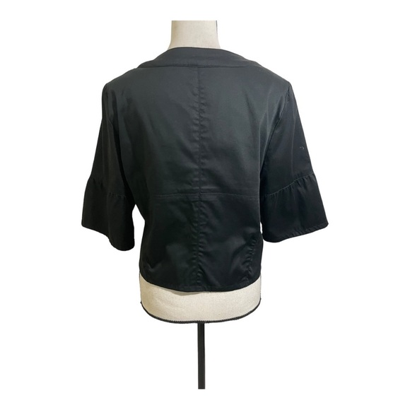 Sandro womens round neckline button down bell style sleeve shirt jacket medium P - Picture 5 of 10